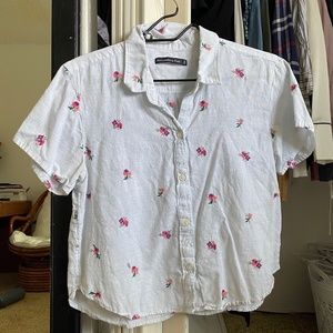 Abercrombie & Fitch Floral Embroidered Blouse